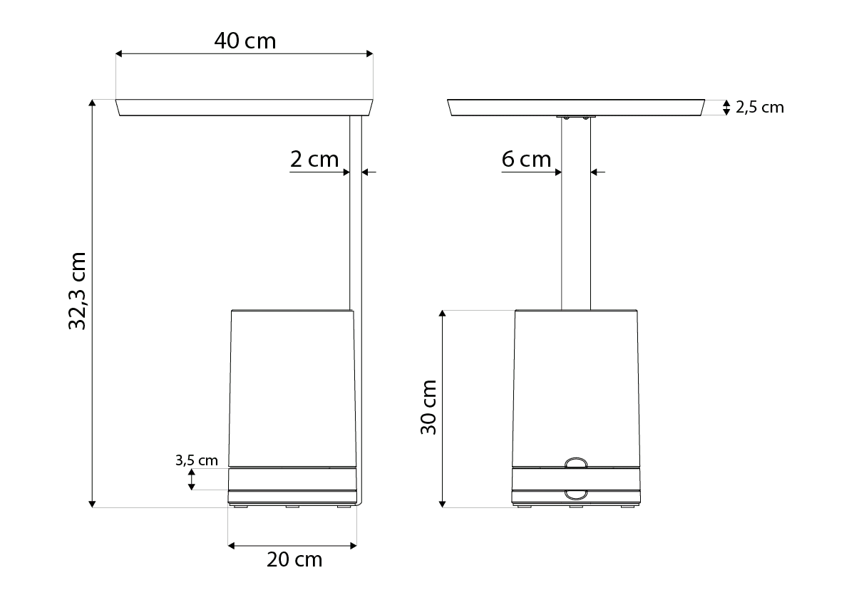 Mesa de Apoio com Vaso para Planta Elements Amiata